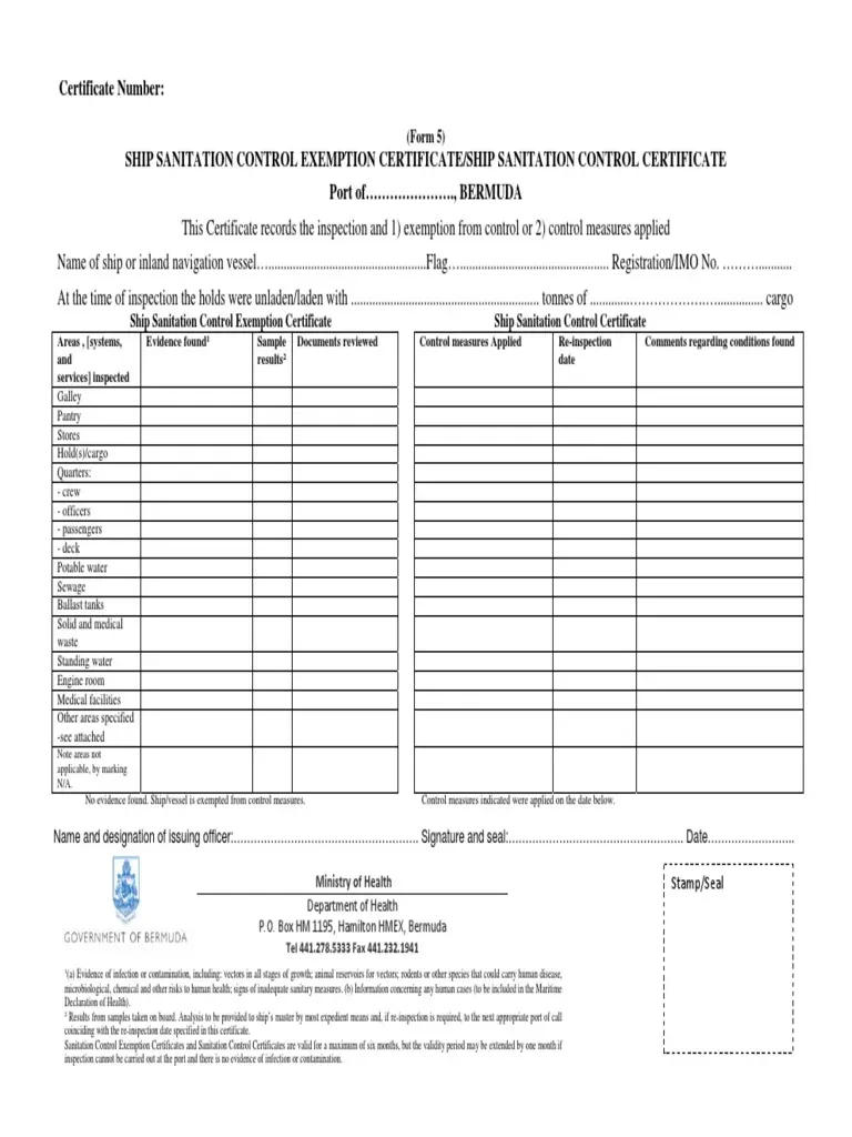 Ship Sanitation Certificate Renewal: Validity, Inspection Process & Compliance